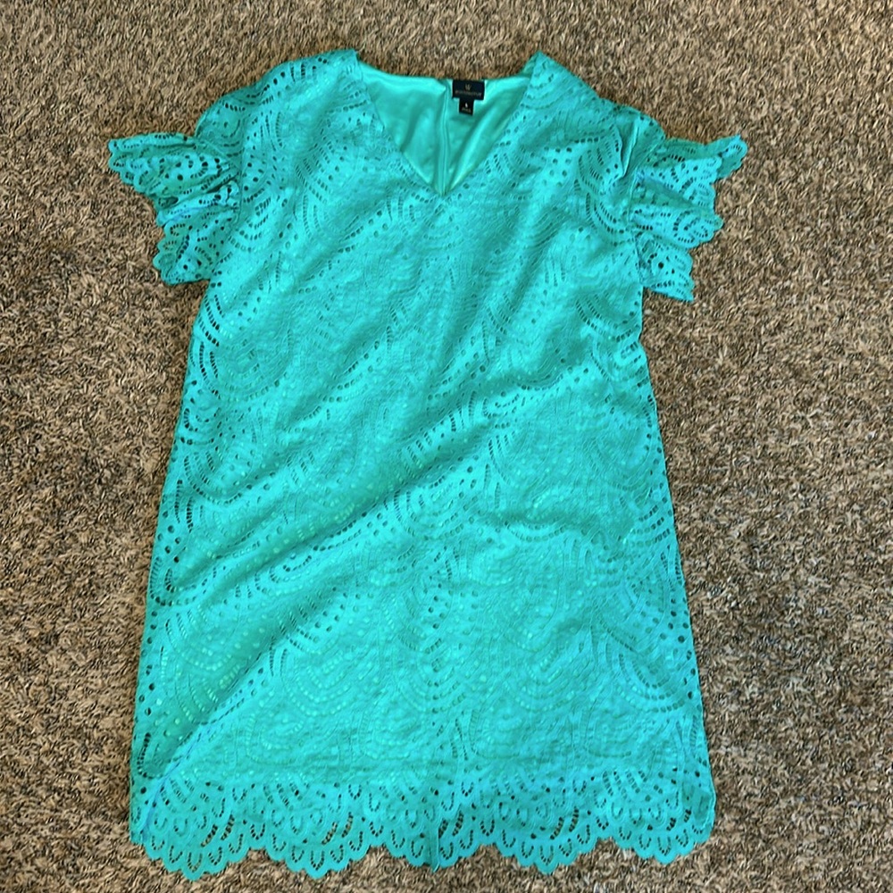 Lovely Lace Turquoise Dress - gives that western vibe! Add your favorite boots!